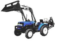 Tractor with front loader and backhoe